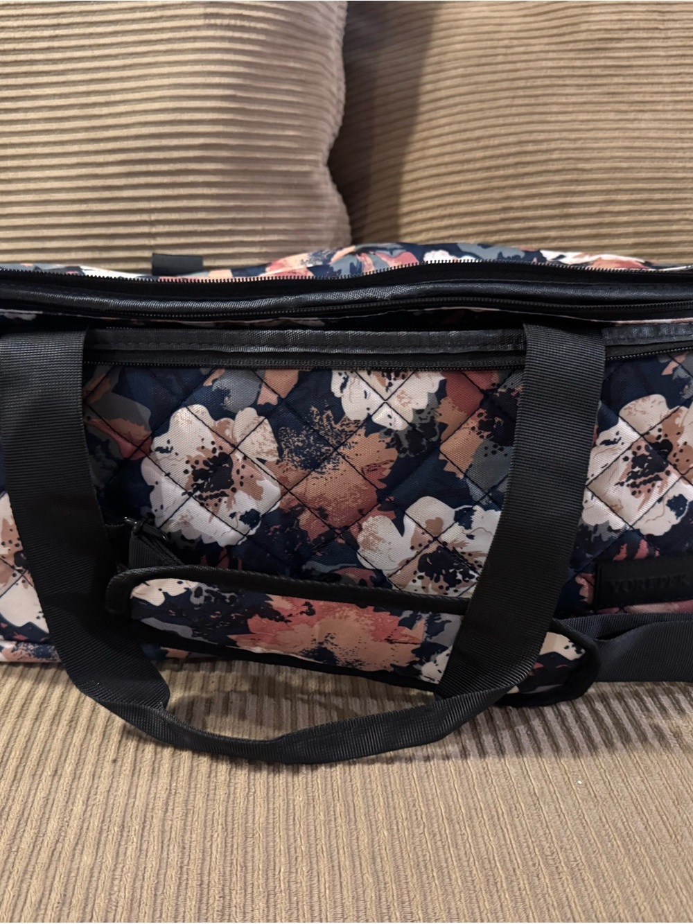 Floral Cricut machine carrier in Navy, Blush & Cream